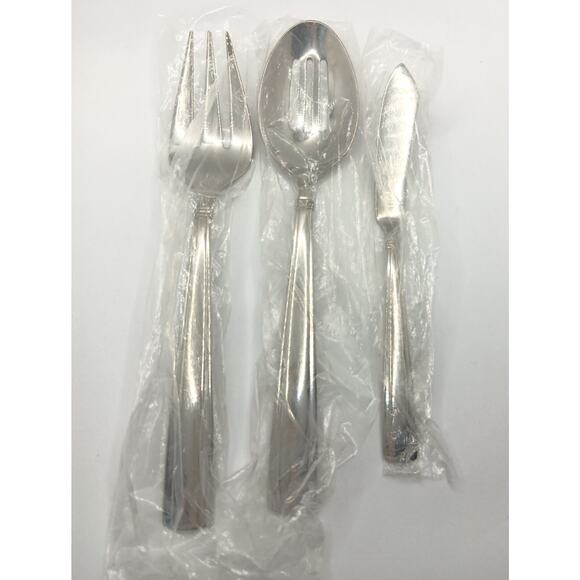 Reed & Barton Andover Pearl 3 Piece Server Hostess Set 18/10 Stainless Flatware - Picture 5 of 5